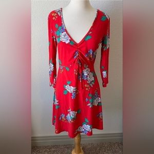 Red floral dress in size L unbranded